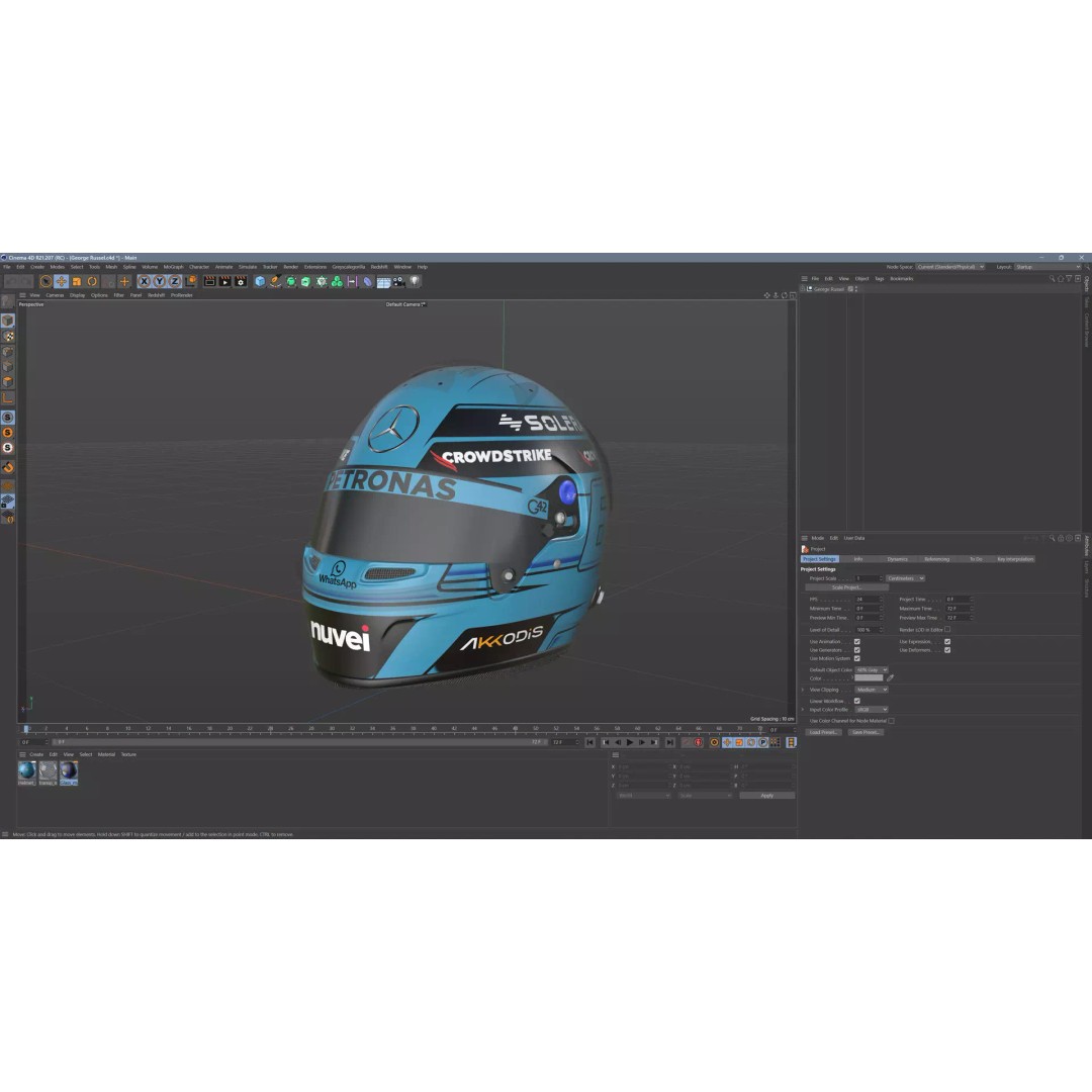 George Russell Helmet 3D Model – High Detail Racing Asset, FBX - View 14