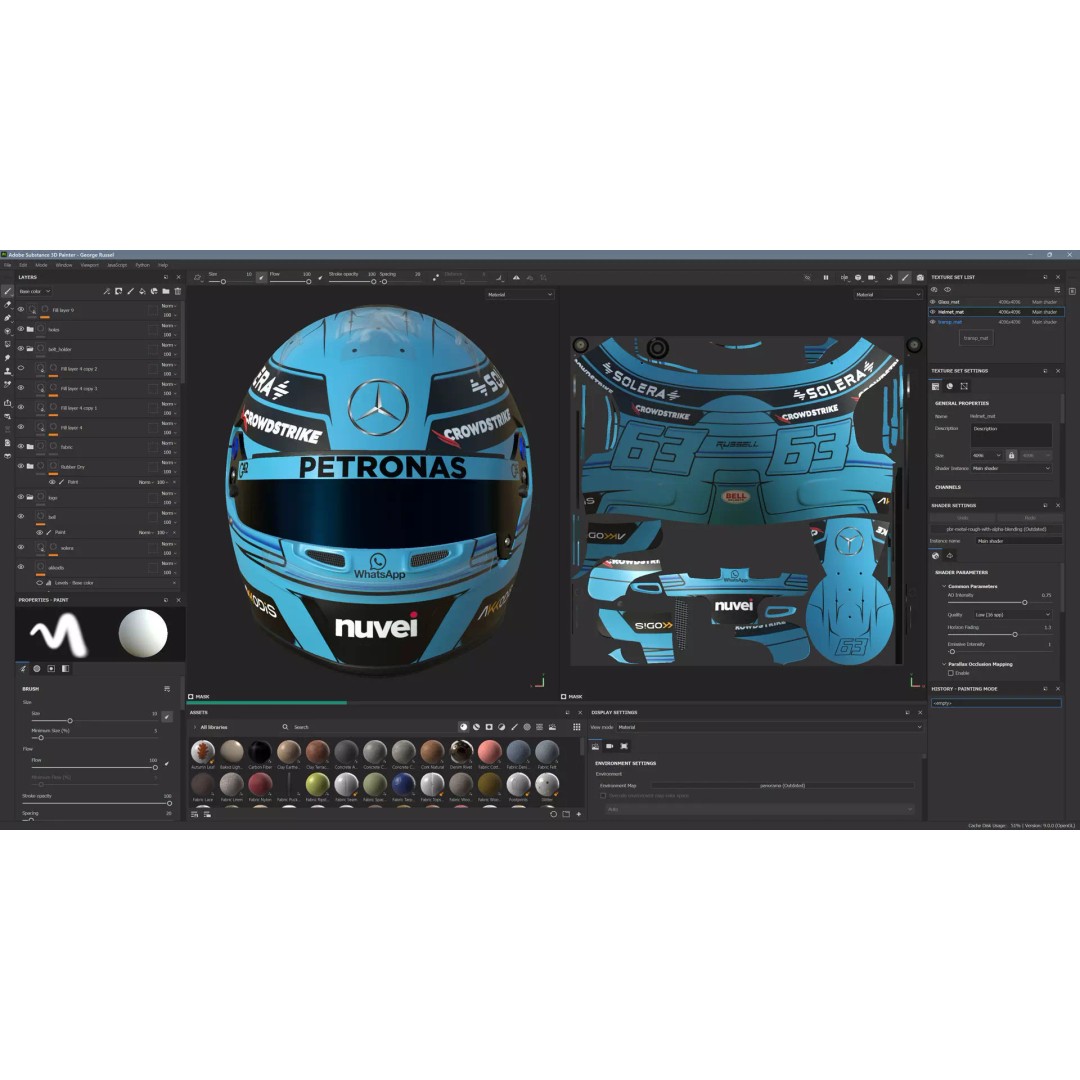 George Russell Helmet 3D Model – High Detail Racing Asset, FBX - View 16