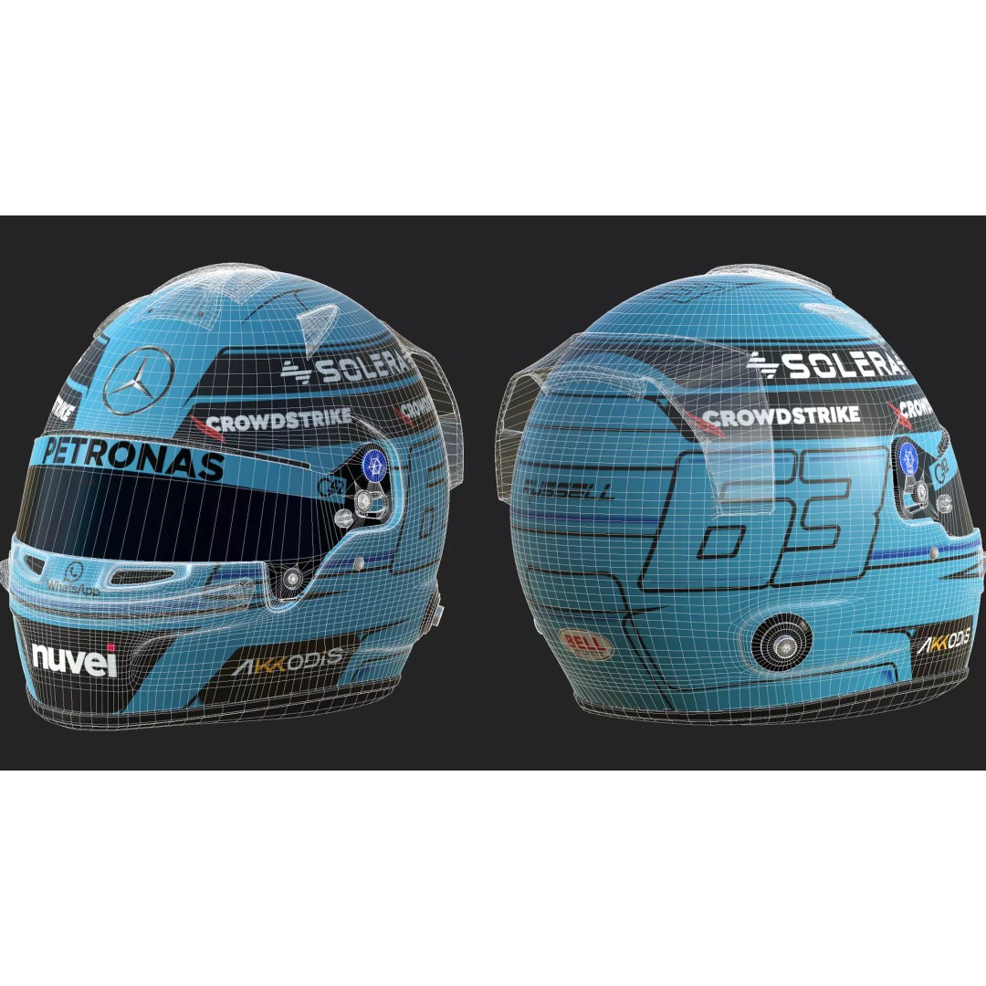 George Russell Helmet 3D Model – High Detail Racing Asset, FBX - View 17