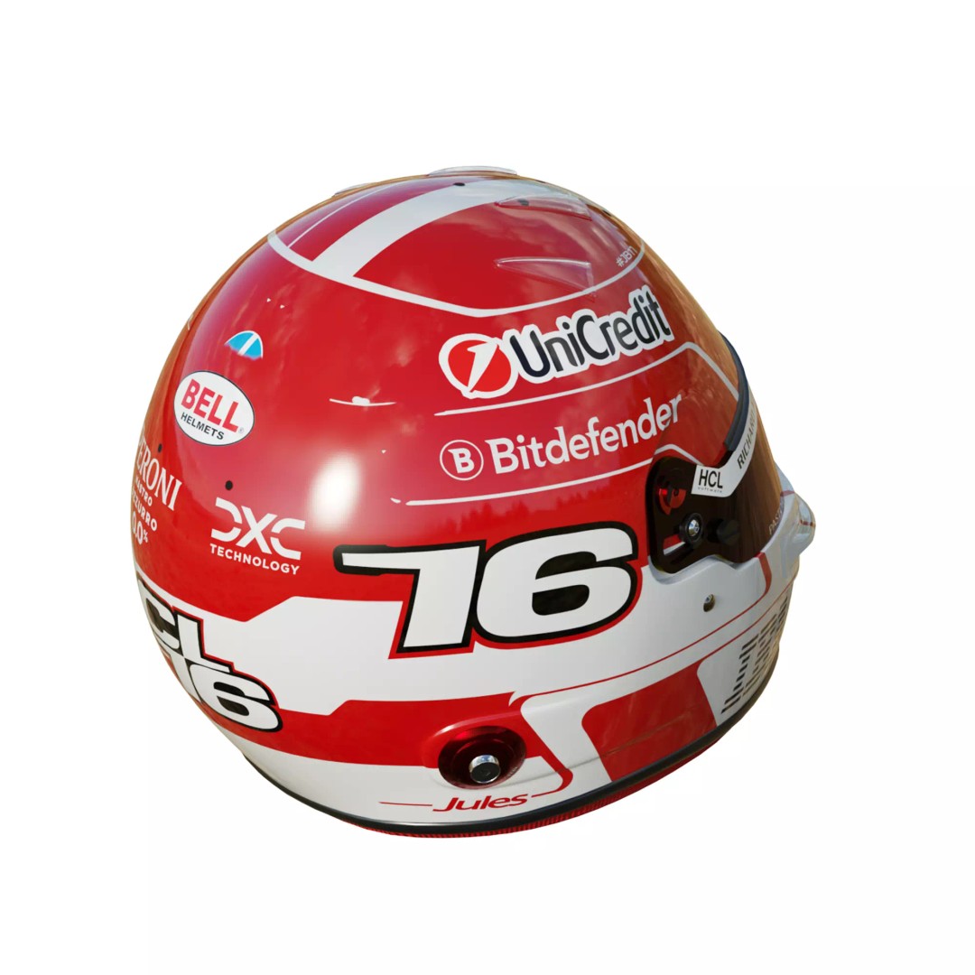 Ferrari Helmet 3D Model – High Detail PBR Asset, FBX, OBJ - View 13