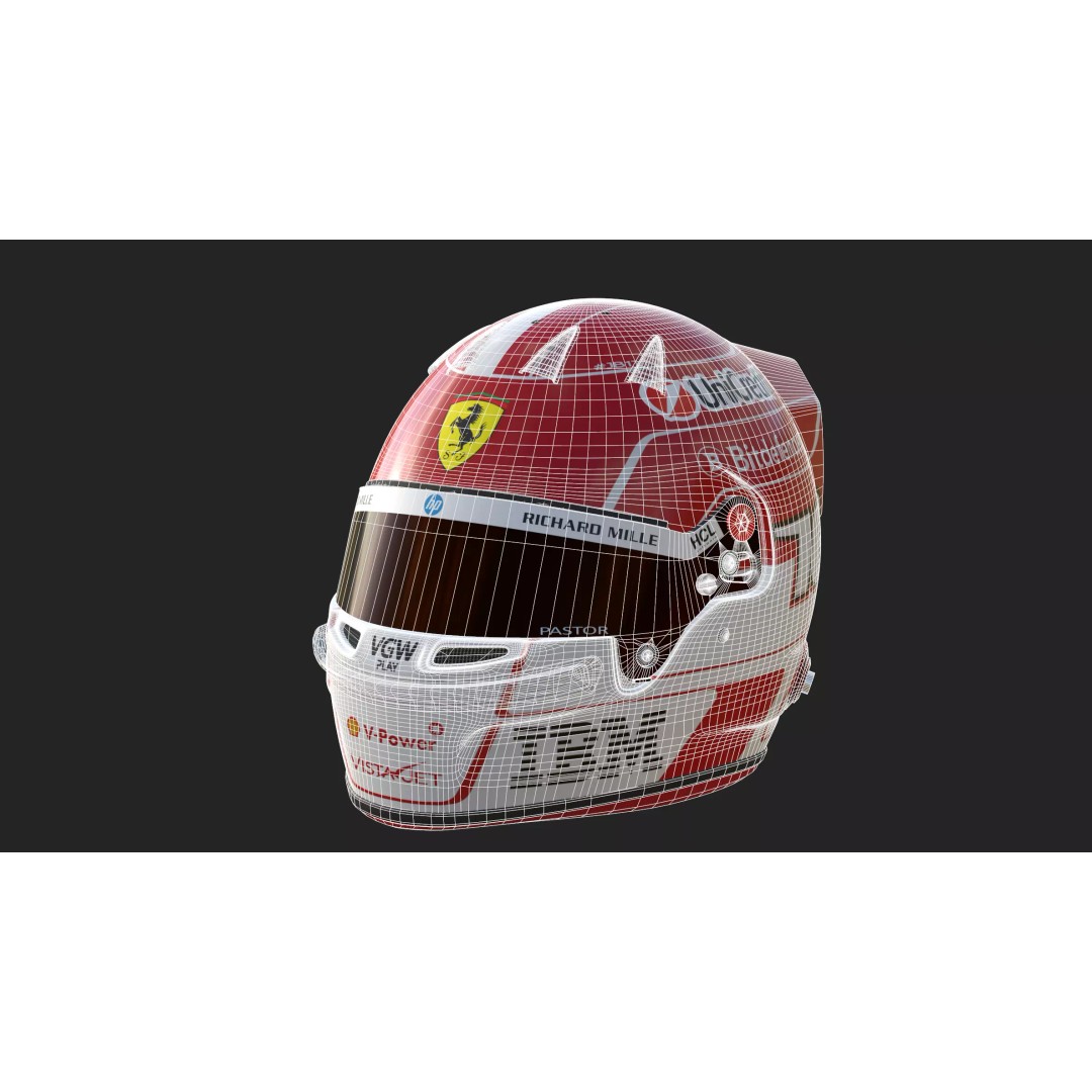 Ferrari Helmet 3D Model – High Detail PBR Asset, FBX, OBJ - View 16
