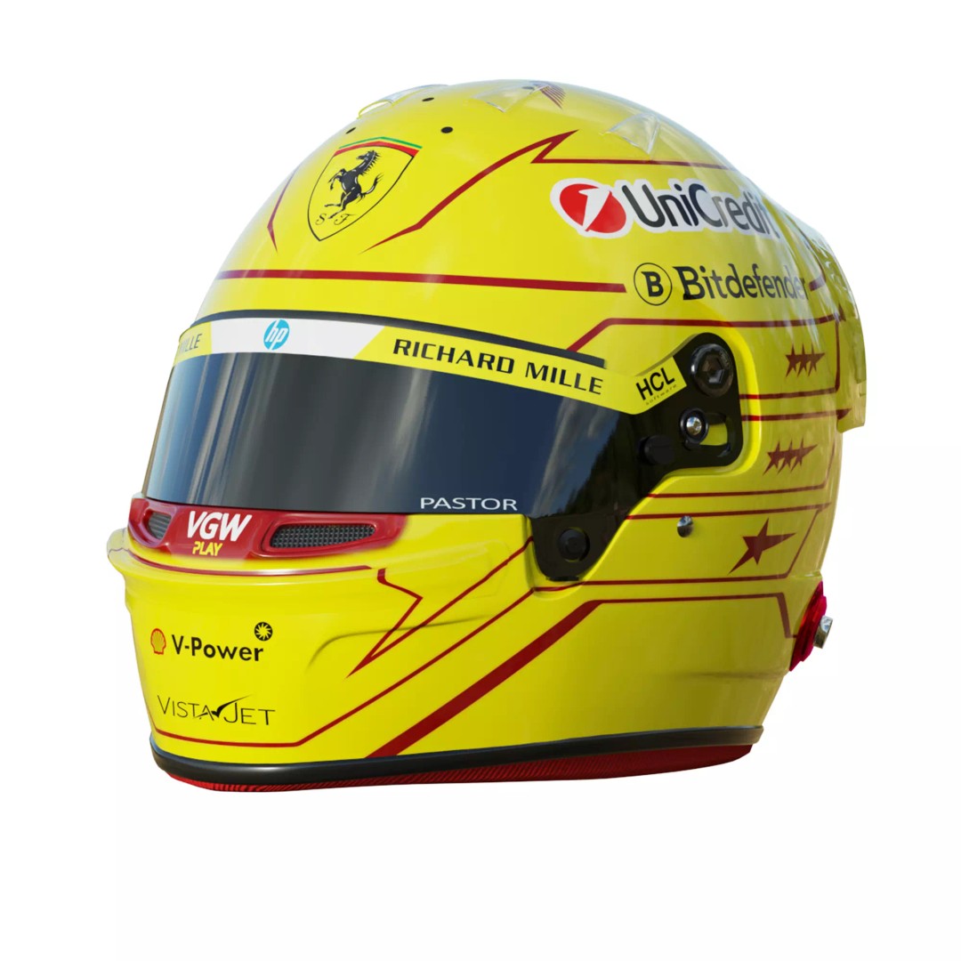 Ferrari Helmet 3D Model – High Detail PBR Asset, FBX, OBJ - View 20