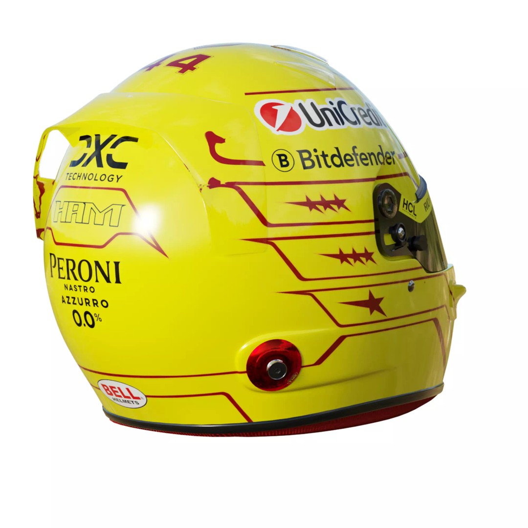 Ferrari Helmet 3D Model – High Detail PBR Asset, FBX, OBJ - View 24