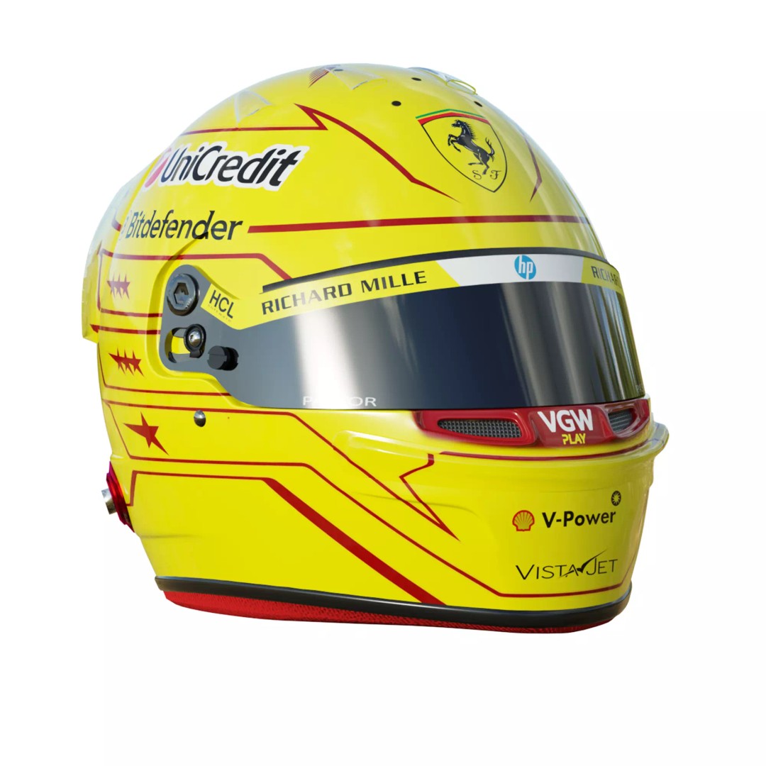 Ferrari Helmet 3D Model – High Detail PBR Asset, FBX, OBJ - View 26
