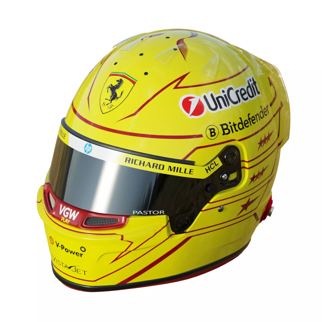 Ferrari Helmet 3D Model – High Detail PBR Asset, FBX, OBJ - View 28