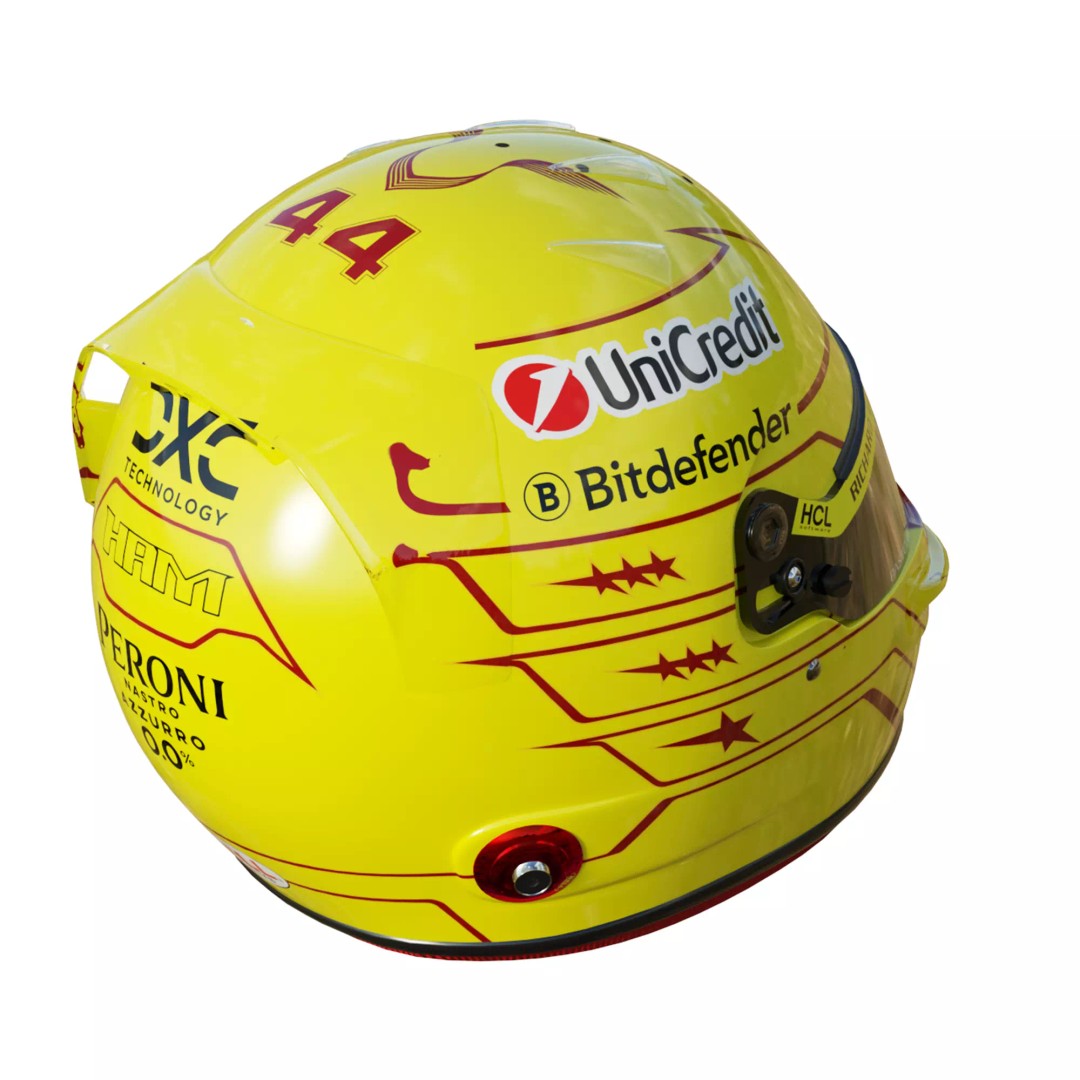 Ferrari Helmet 3D Model – High Detail PBR Asset, FBX, OBJ - View 30