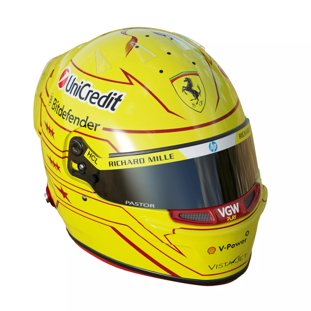 Ferrari Helmet 3D Model – High Detail PBR Asset, FBX, OBJ - View 31