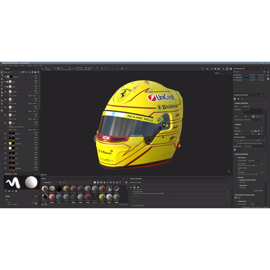 Ferrari Helmet 3D Model – High Detail PBR Asset, FBX, OBJ - View 32