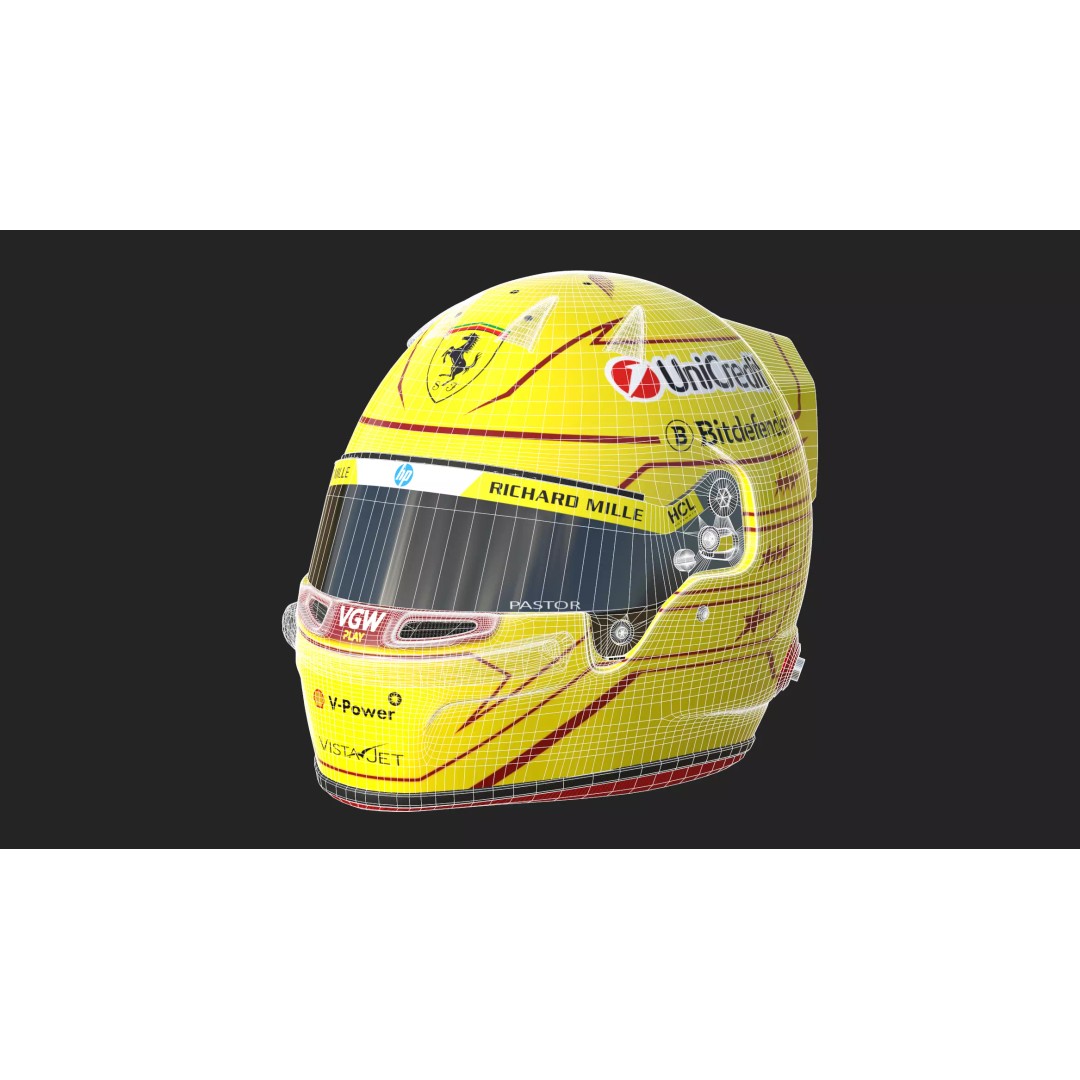 Ferrari Helmet 3D Model – High Detail PBR Asset, FBX, OBJ - View 33