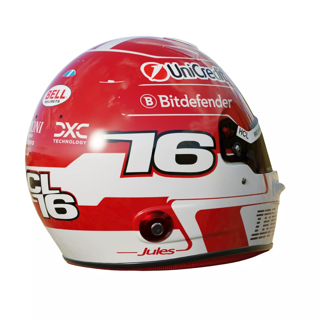 Ferrari Helmet 3D Model – High Detail PBR Asset, FBX, OBJ - View 7