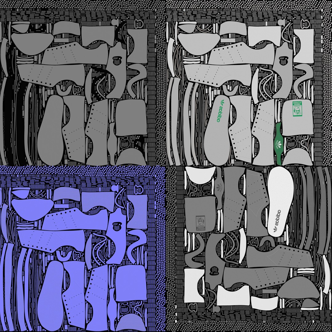 Adidas Stan Smith Sneakers 3D Model – Rigged PBR Asset, Blender, FBX, OBJ