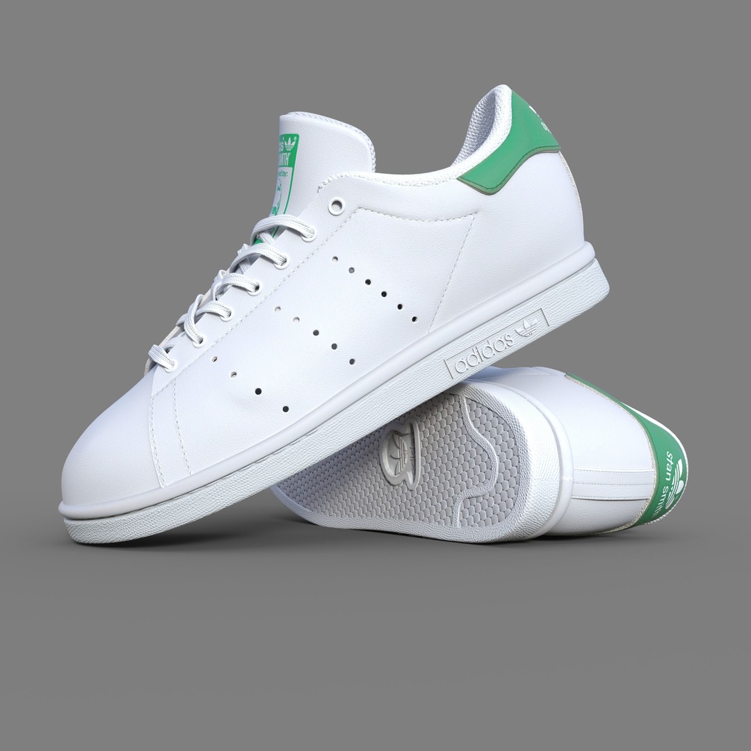 Adidas Stan Smith Sneakers 3D Model – Rigged PBR Asset, Blender, FBX, OBJ - View 10
