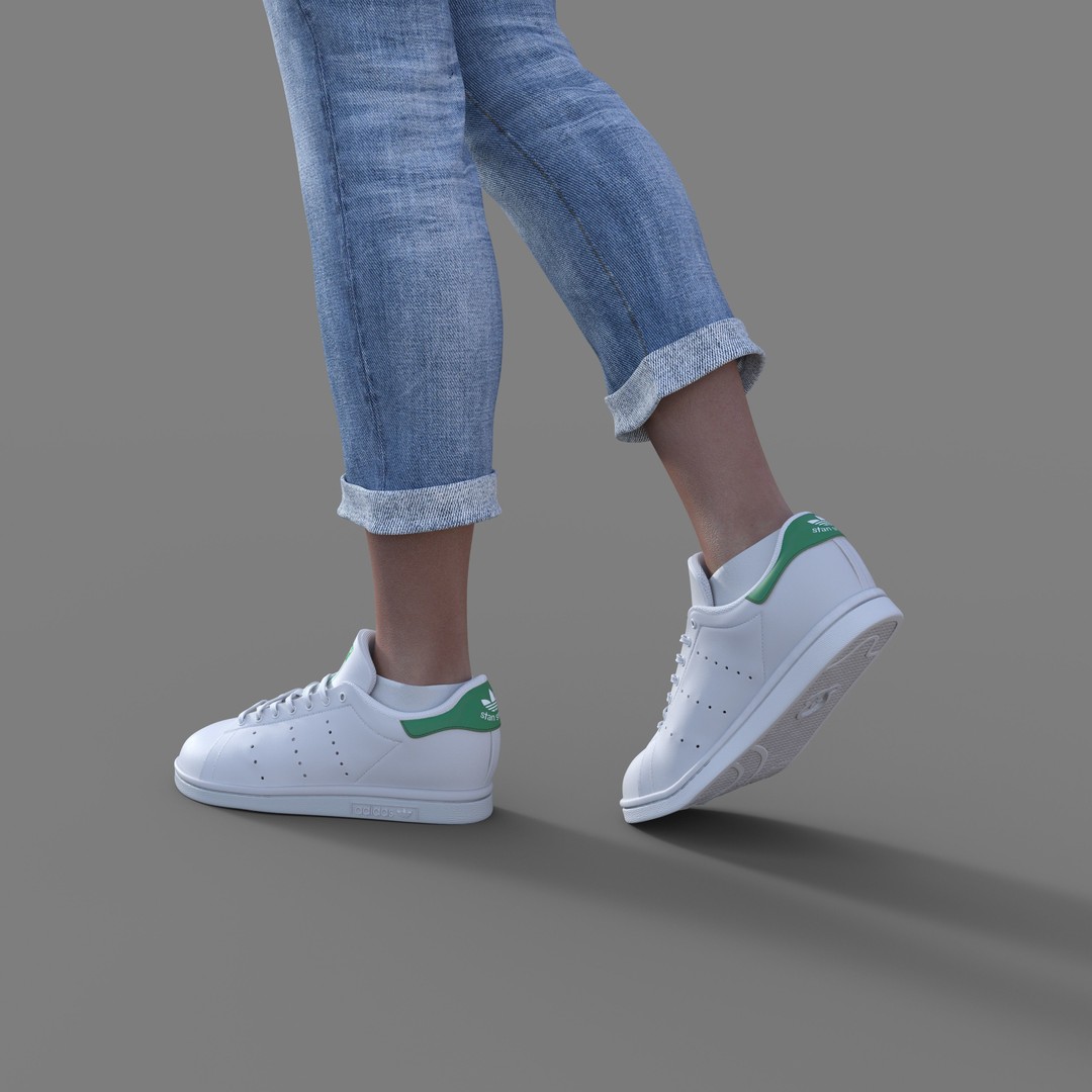 Adidas Stan Smith Sneakers 3D Model – Rigged PBR Asset, Blender, FBX, OBJ - View 12