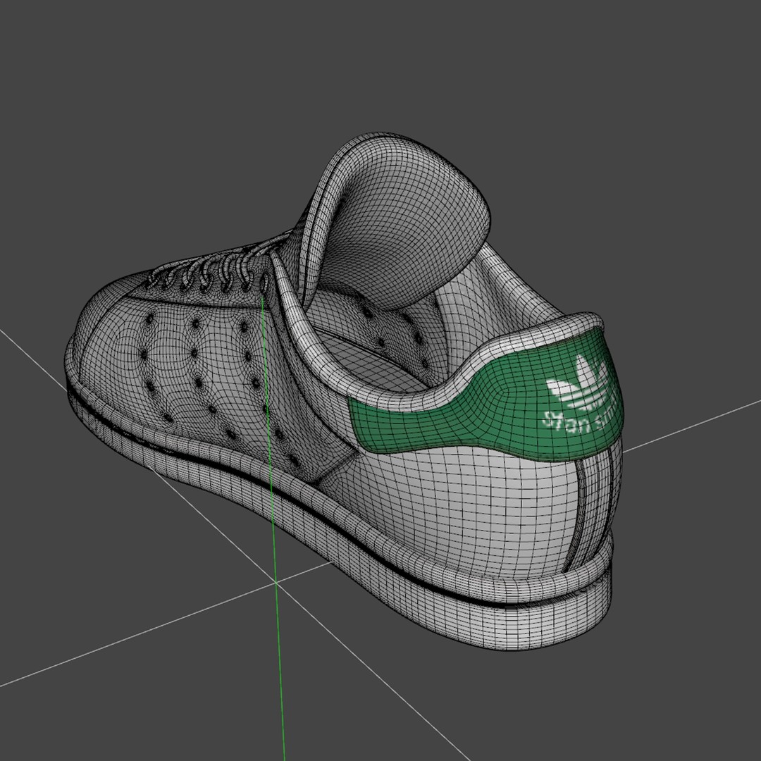 Adidas Stan Smith Sneakers 3D Model – Rigged PBR Asset, Blender, FBX, OBJ - View 14
