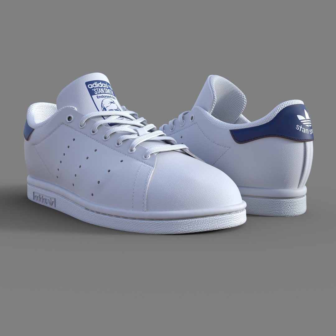 Adidas Stan Smith Sneakers 3D Model – Rigged PBR Asset, Blender, FBX, OBJ - View 4