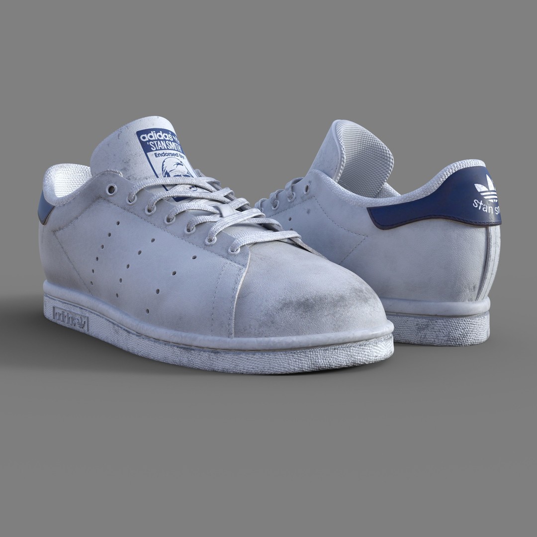 Adidas Stan Smith Sneakers 3D Model – Rigged PBR Asset, Blender, FBX, OBJ - View 5