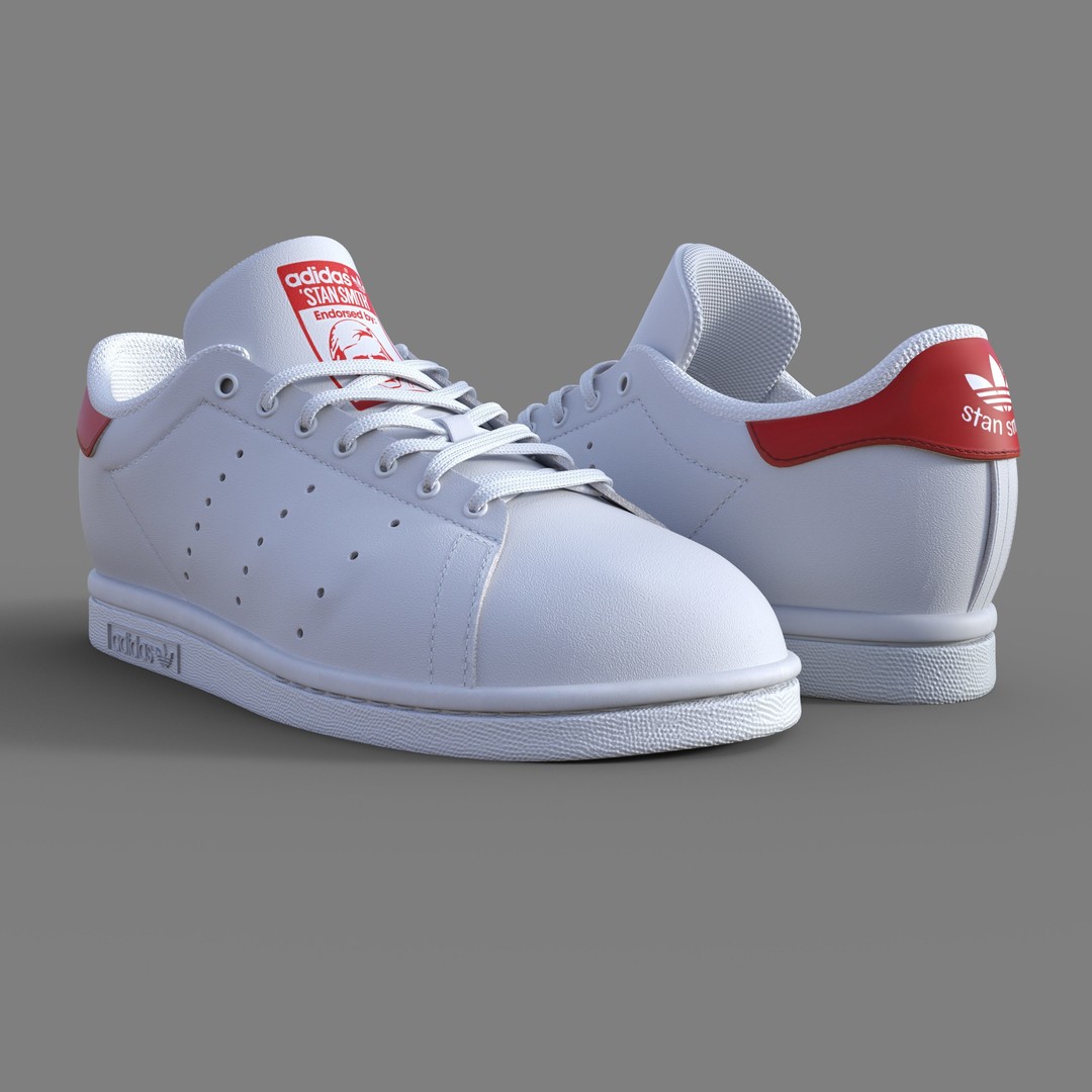 Adidas Stan Smith Sneakers 3D Model – Rigged PBR Asset, Blender, FBX, OBJ - View 6