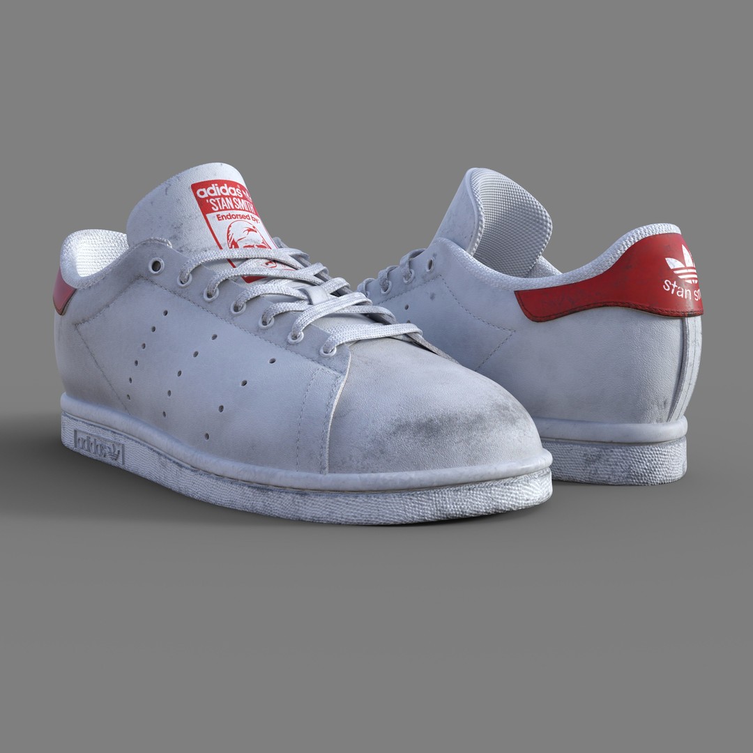 Adidas Stan Smith Sneakers 3D Model – Rigged PBR Asset, Blender, FBX, OBJ - View 7