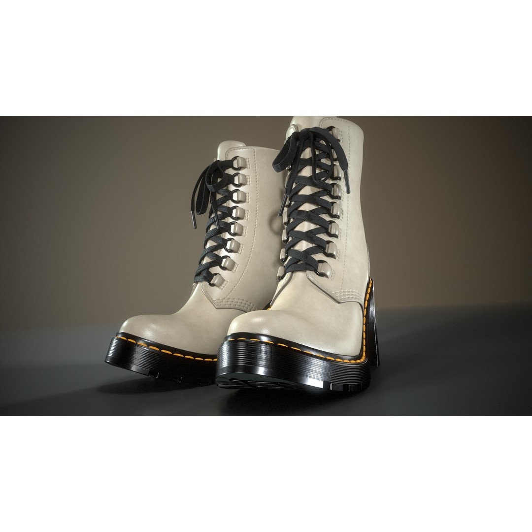 Dr Martens Chesney 3D Model – Low Poly Game-Ready Footwear, FBX/OBJ - View 3