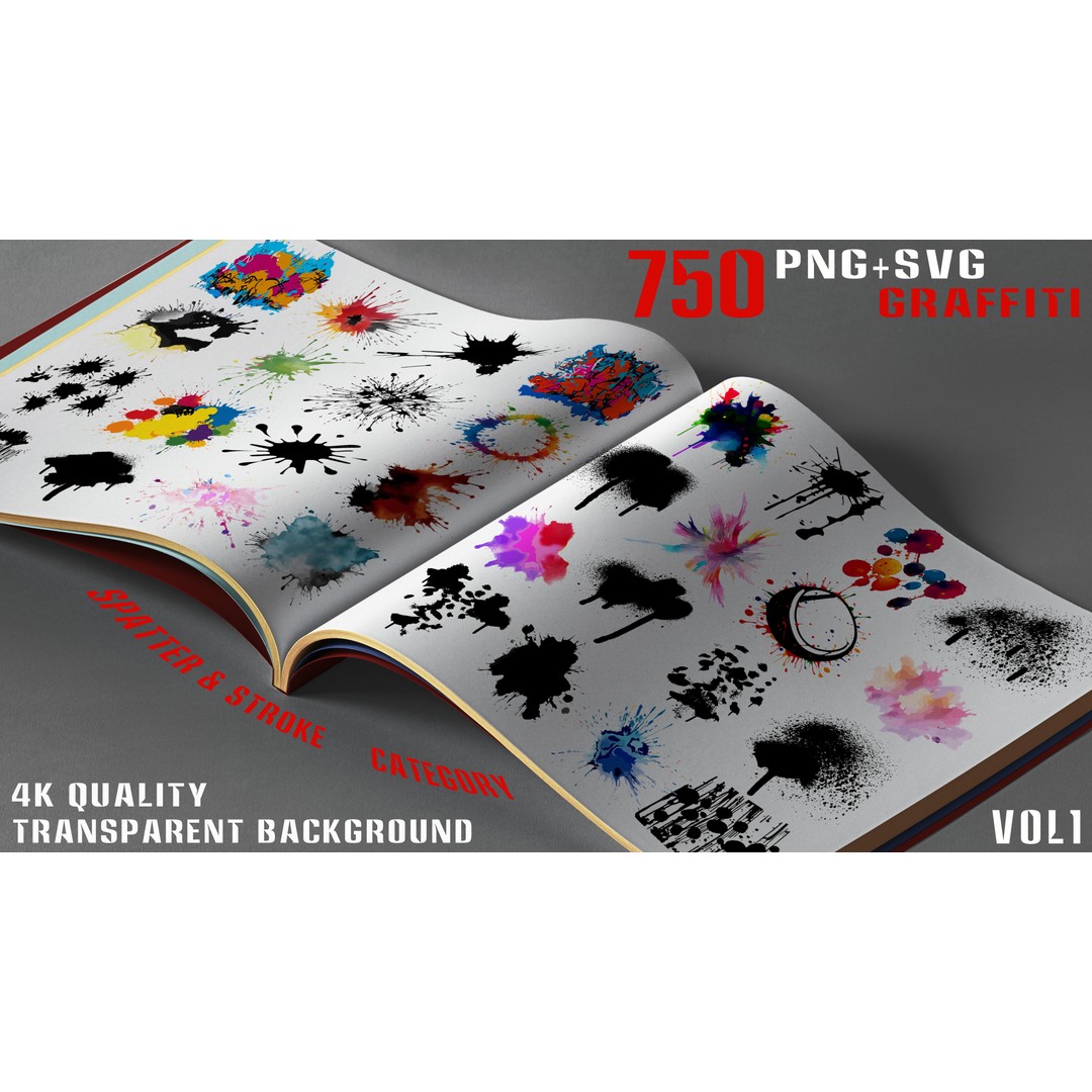 Graffiti Decals 3D Model – 750 PNG & SVG Textures for 2D/3D Art - View 7