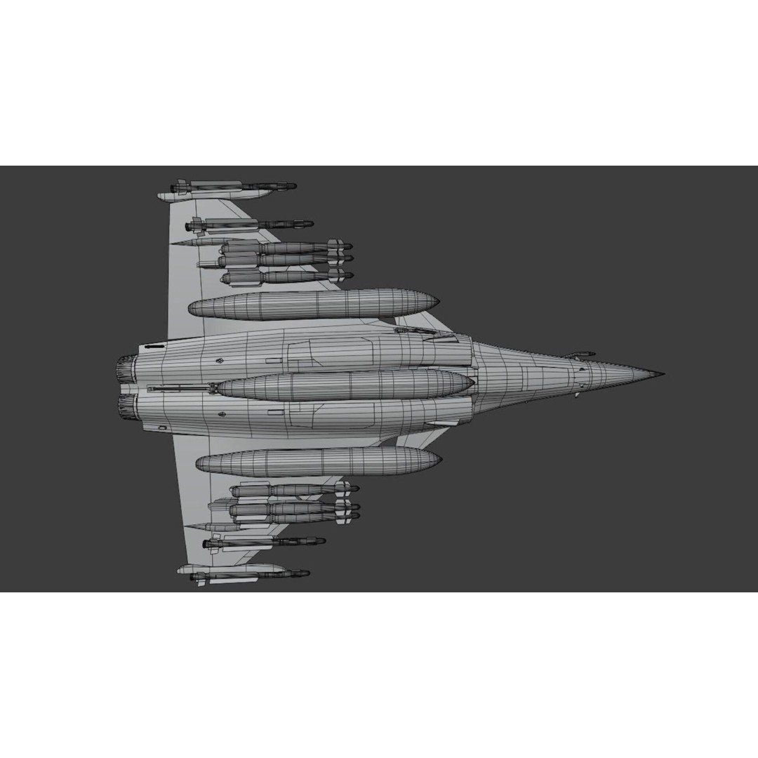 Dassault Rafale M 3D Model – Fully Rigged Low-Poly Aircraft, Blender