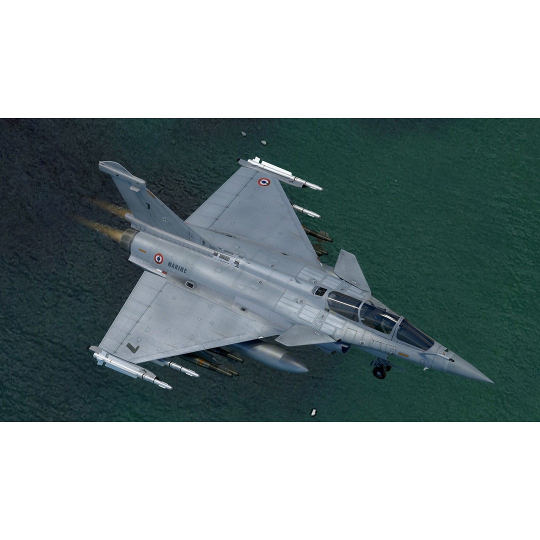 Dassault Rafale M 3D Model – Fully Rigged Low-Poly Aircraft, Blender - View 10