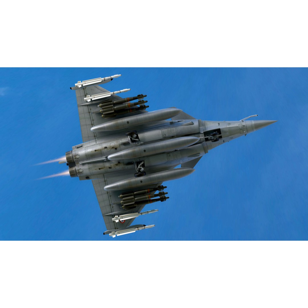 Dassault Rafale M 3D Model – Fully Rigged Low-Poly Aircraft, Blender - View 11