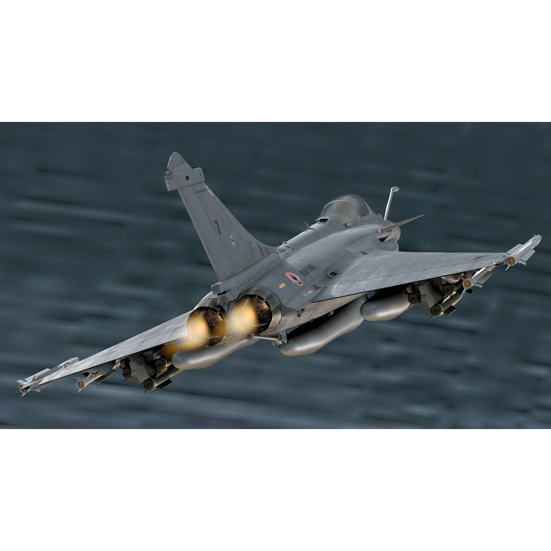 Dassault Rafale M 3D Model – Fully Rigged Low-Poly Aircraft, Blender - View 12