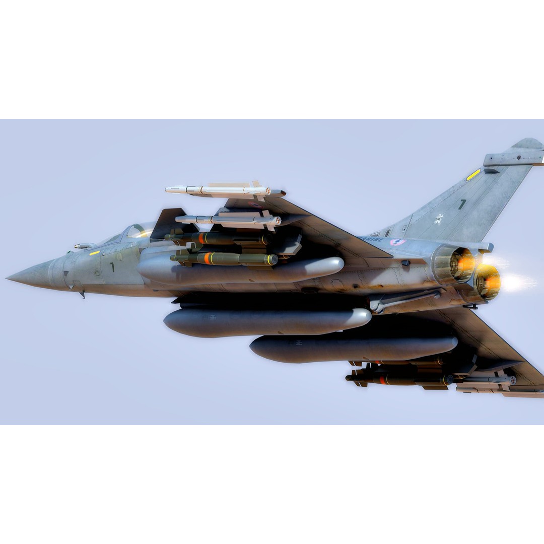 Dassault Rafale M 3D Model – Fully Rigged Low-Poly Aircraft, Blender - View 14