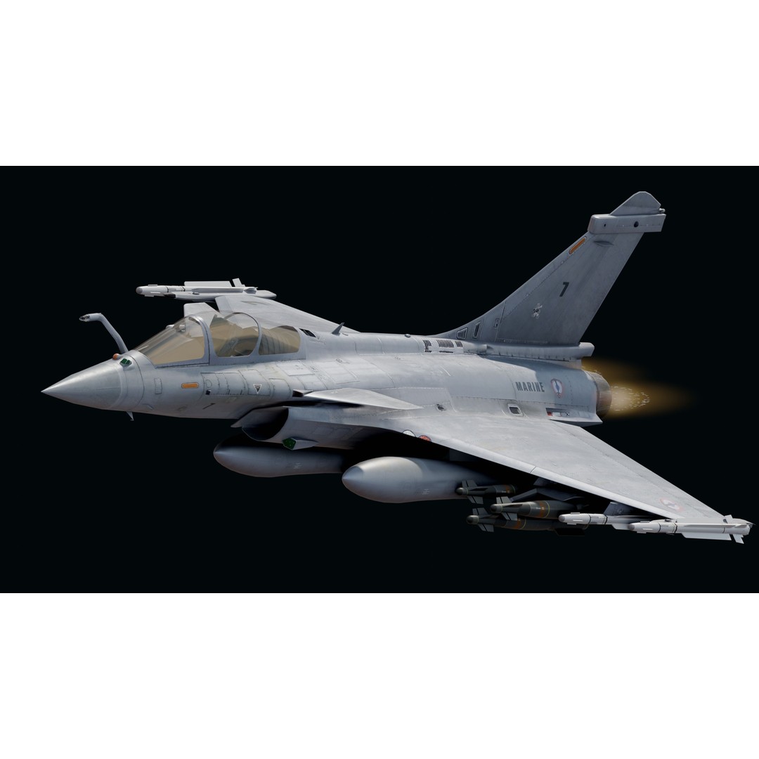 Dassault Rafale M 3D Model – Fully Rigged Low-Poly Aircraft, Blender - View 17