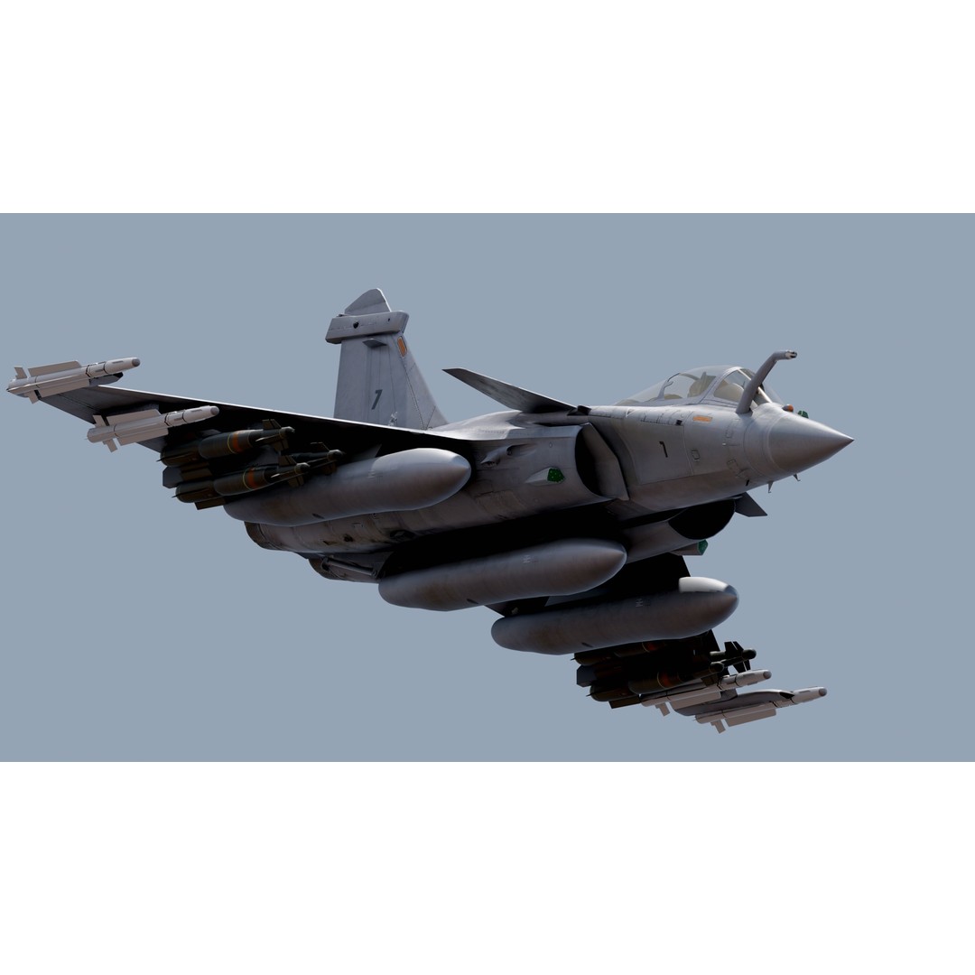 Dassault Rafale M 3D Model – Fully Rigged Low-Poly Aircraft, Blender - View 18