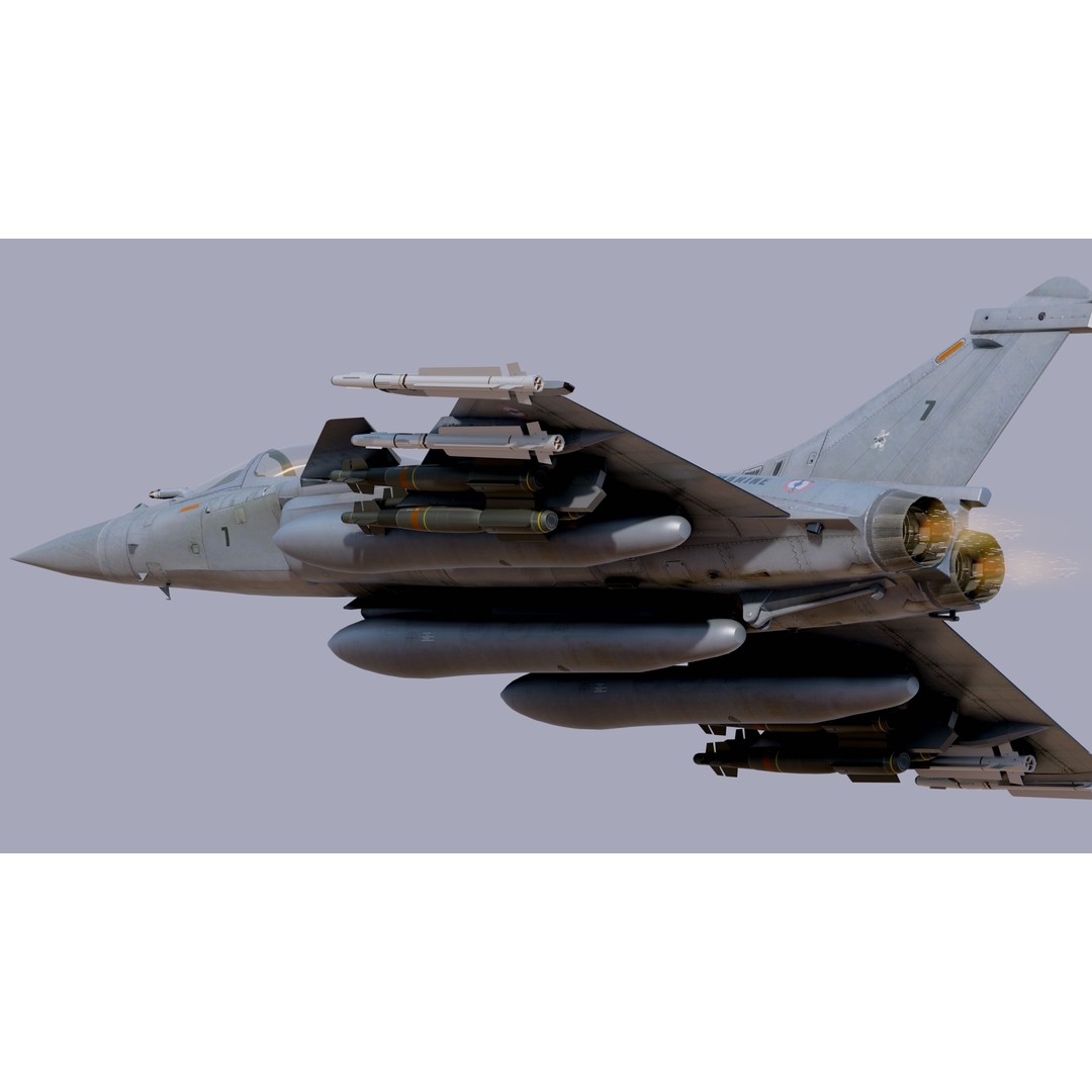 Dassault Rafale M 3D Model – Fully Rigged Low-Poly Aircraft, Blender - View 19