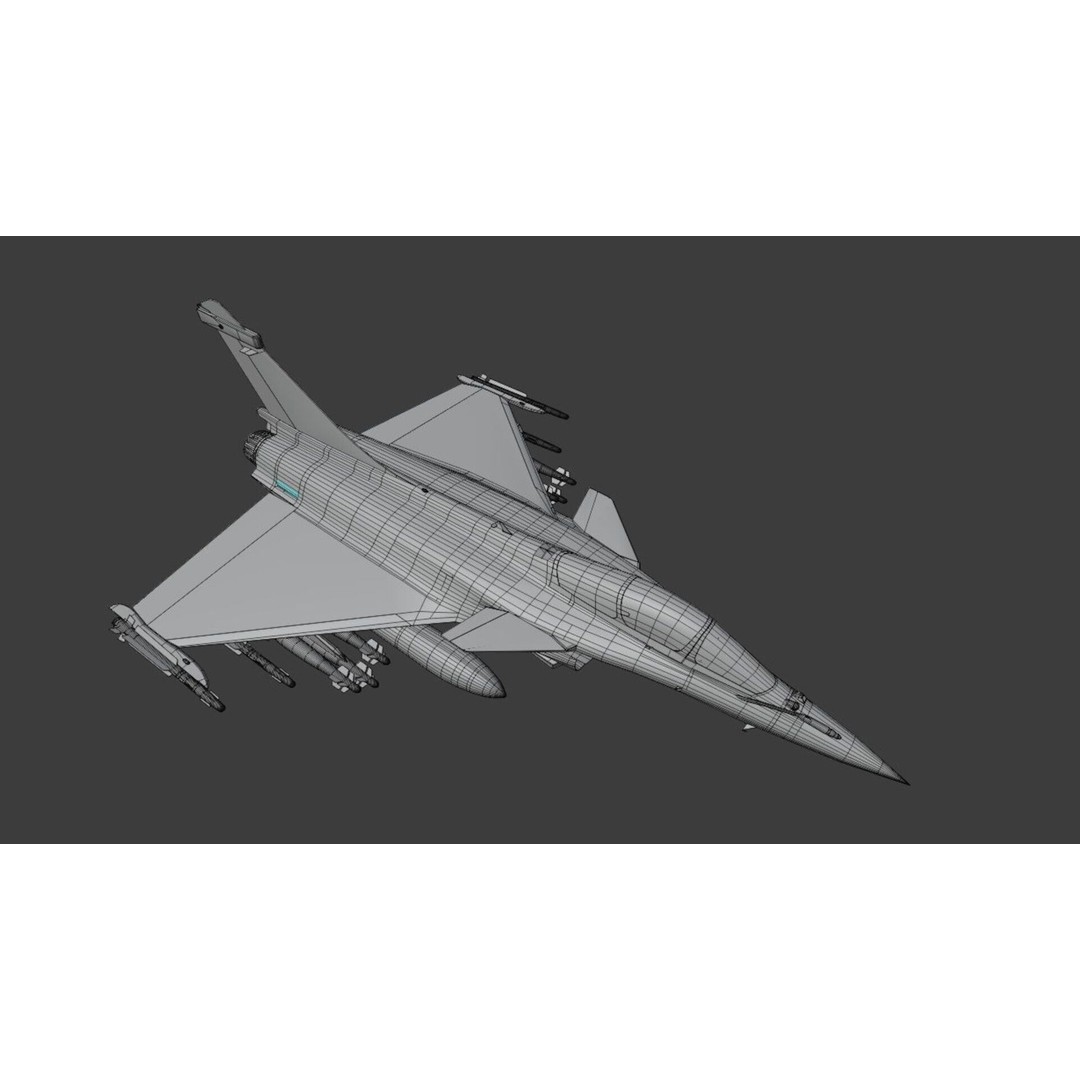 Dassault Rafale M 3D Model – Fully Rigged Low-Poly Aircraft, Blender - View 22