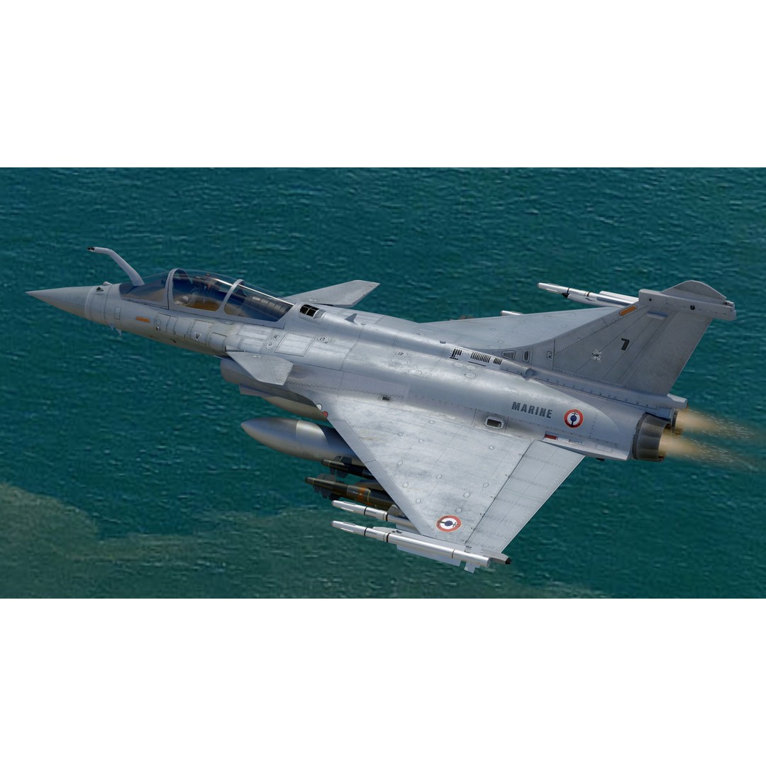 Dassault Rafale M 3D Model – Fully Rigged Low-Poly Aircraft, Blender - View 5