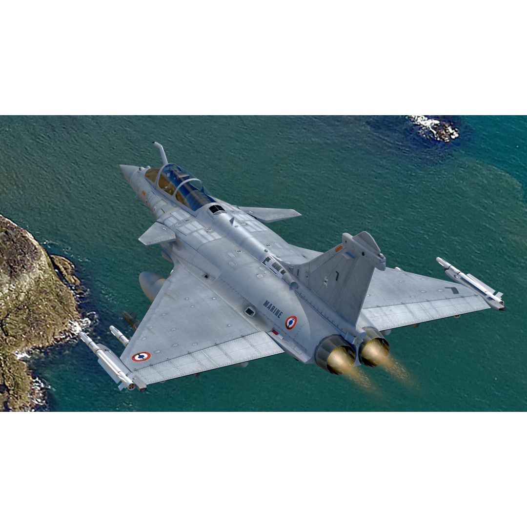 Dassault Rafale M 3D Model – Fully Rigged Low-Poly Aircraft, Blender - View 6