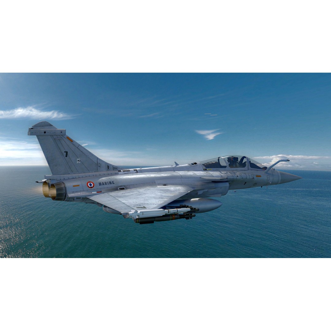 Dassault Rafale M 3D Model – Fully Rigged Low-Poly Aircraft, Blender - View 7