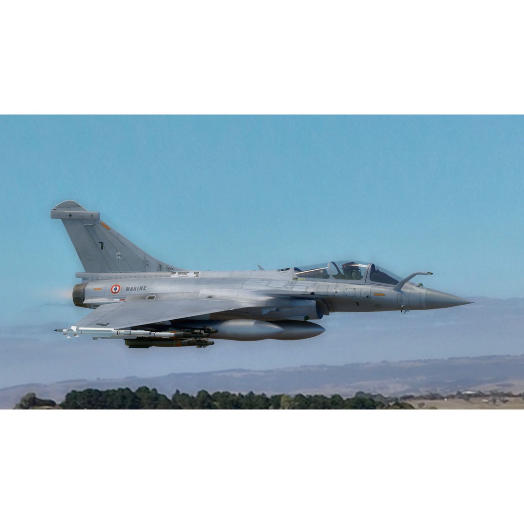Dassault Rafale M 3D Model – Fully Rigged Low-Poly Aircraft, Blender - View 8