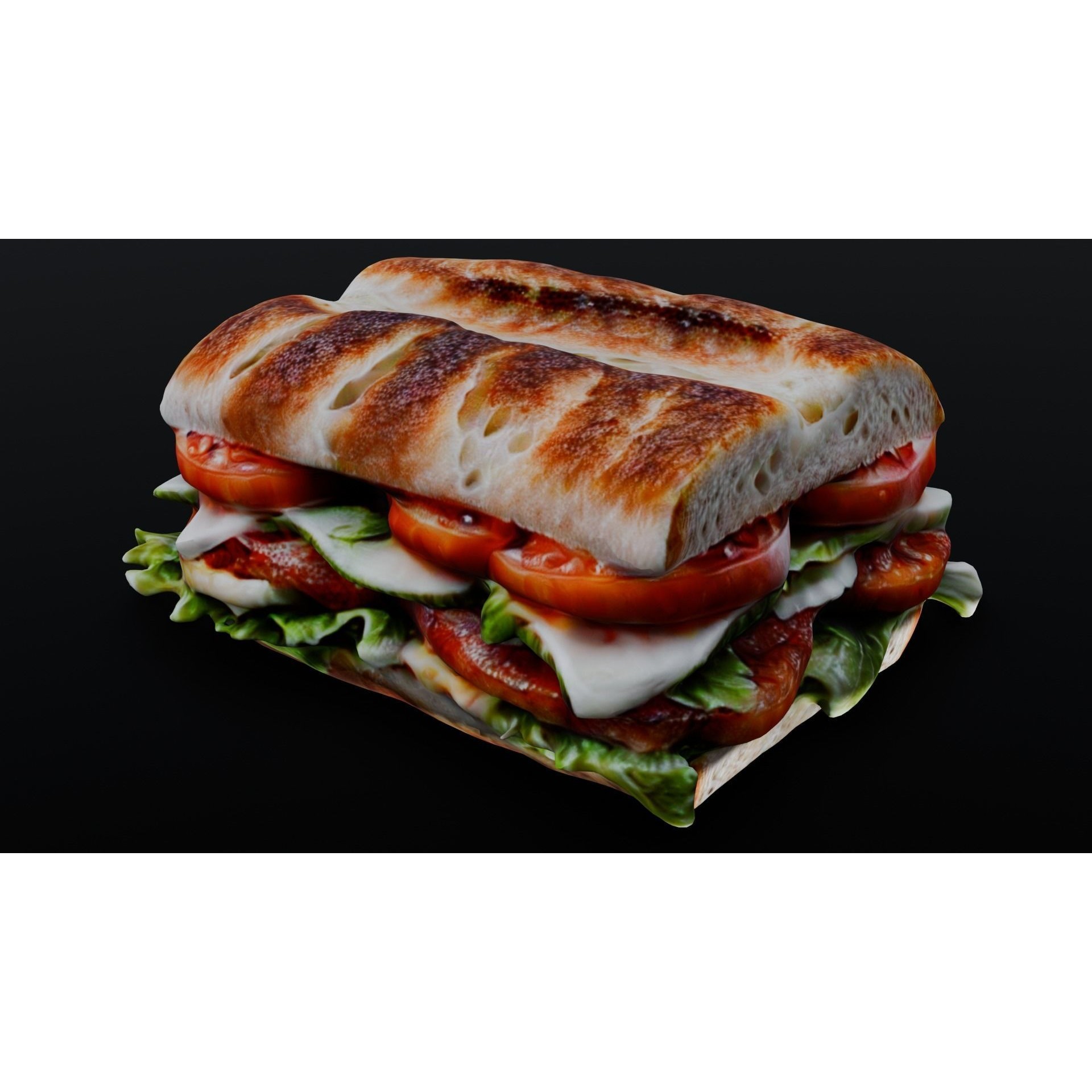 Sandwich - Low-Poly Game-Ready 3D Model - View 12