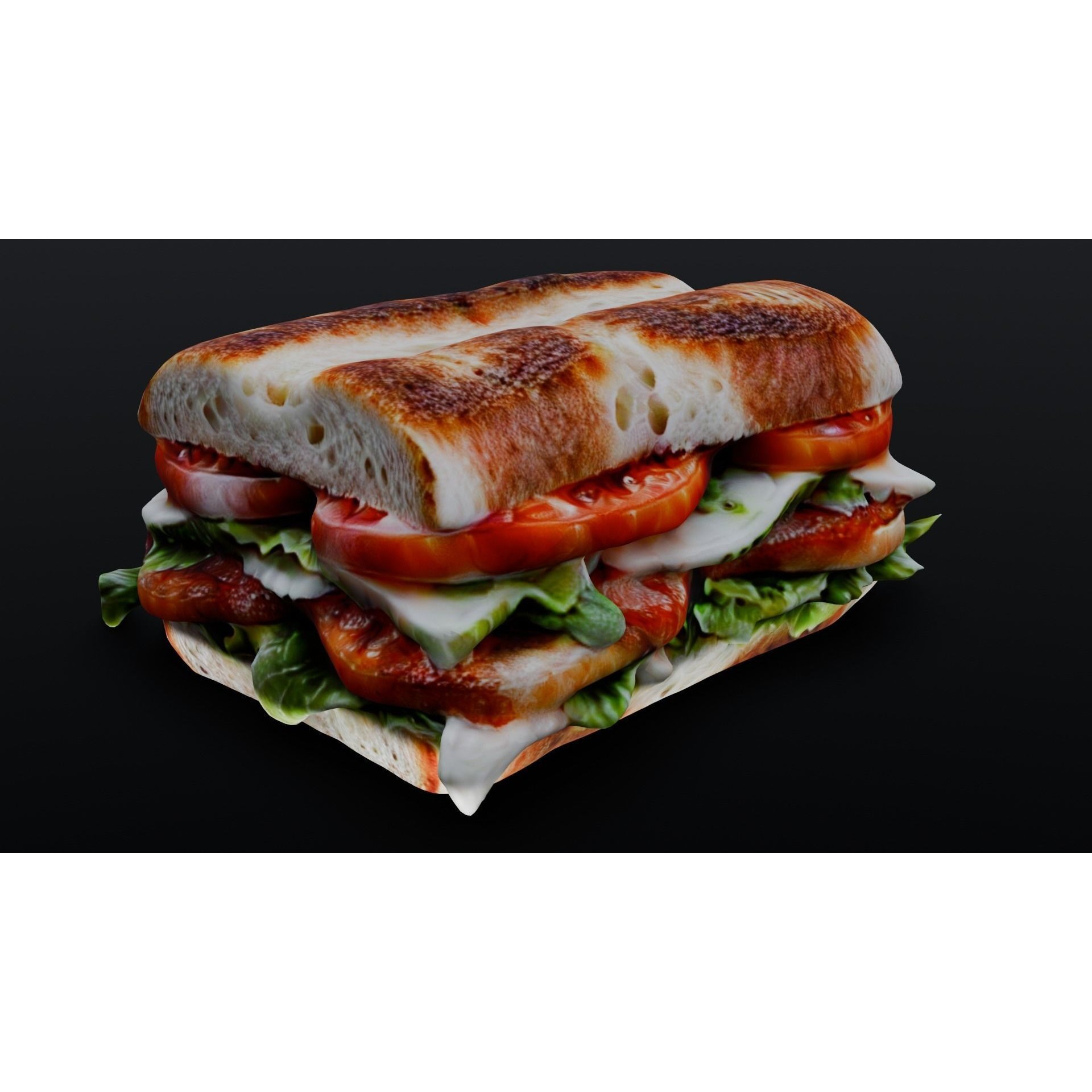 Sandwich - Low-Poly Game-Ready 3D Model - View 15