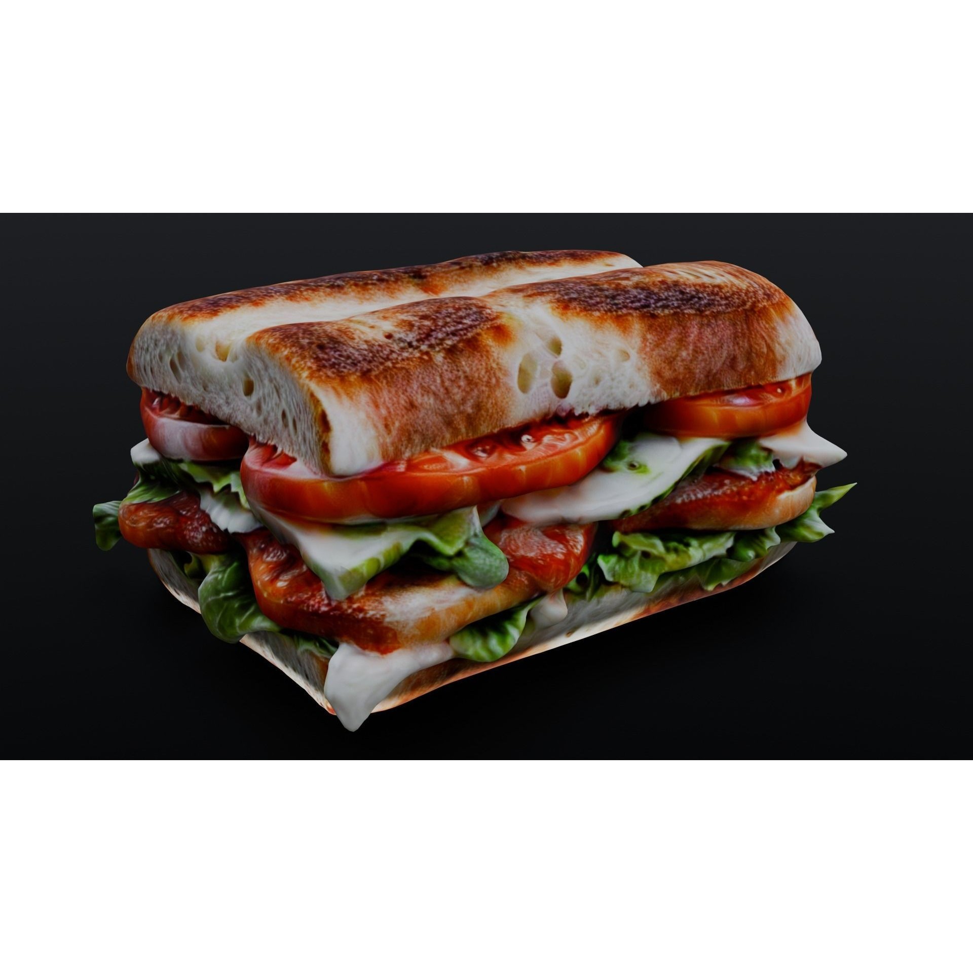 Sandwich - Low-Poly Game-Ready 3D Model - View 16