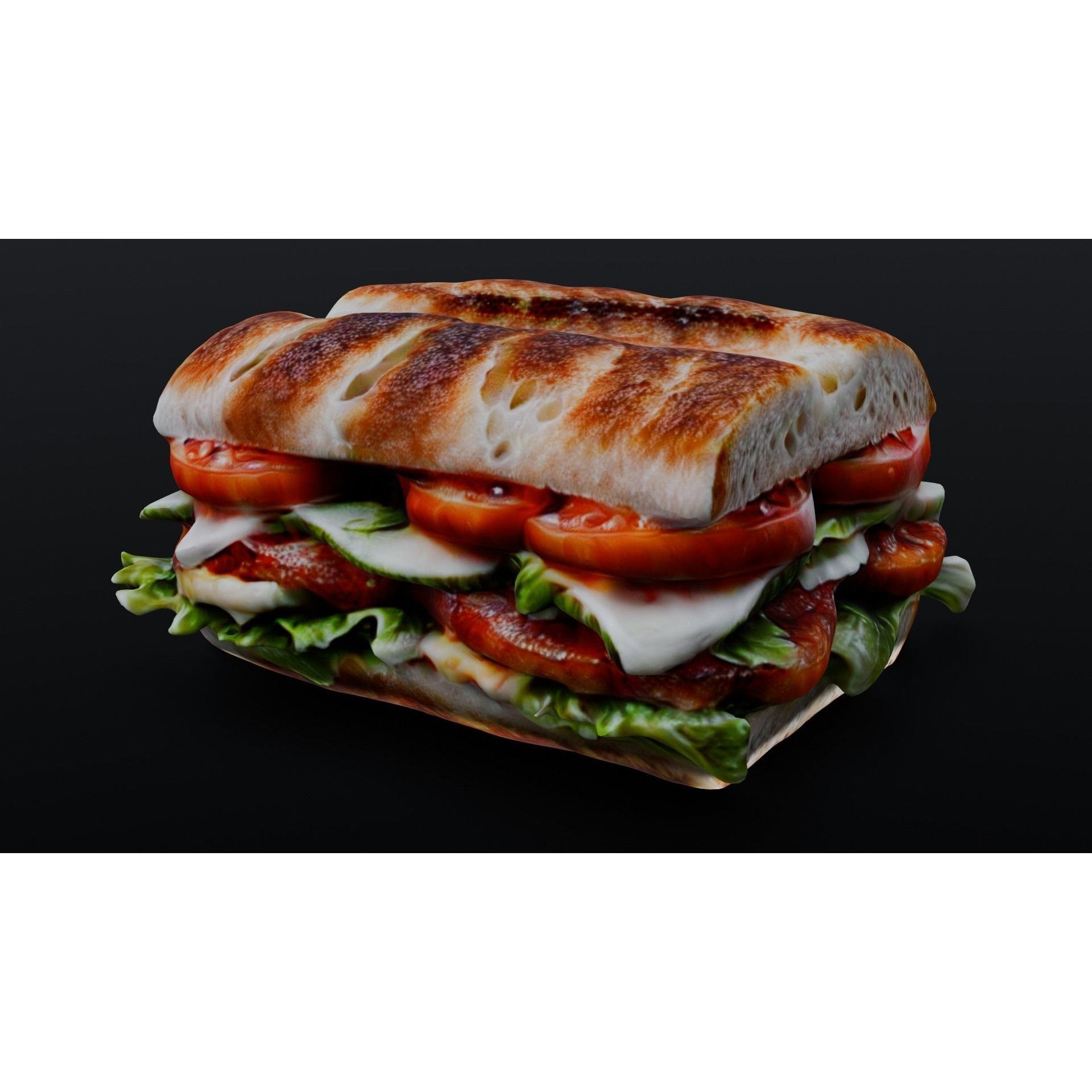 Sandwich - Low-Poly Game-Ready 3D Model - View 17