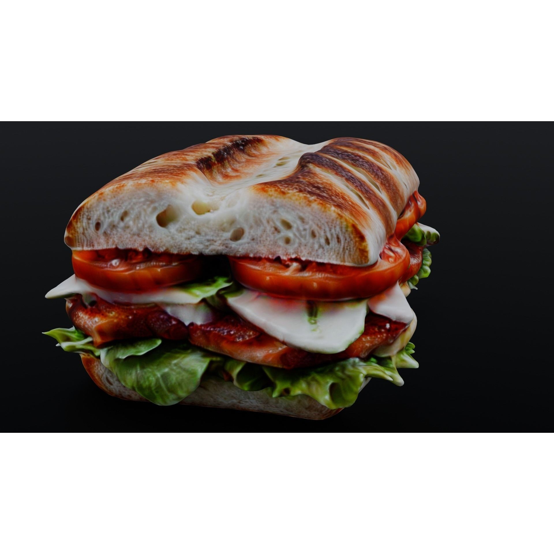 Sandwich - Low-Poly Game-Ready 3D Model - View 3