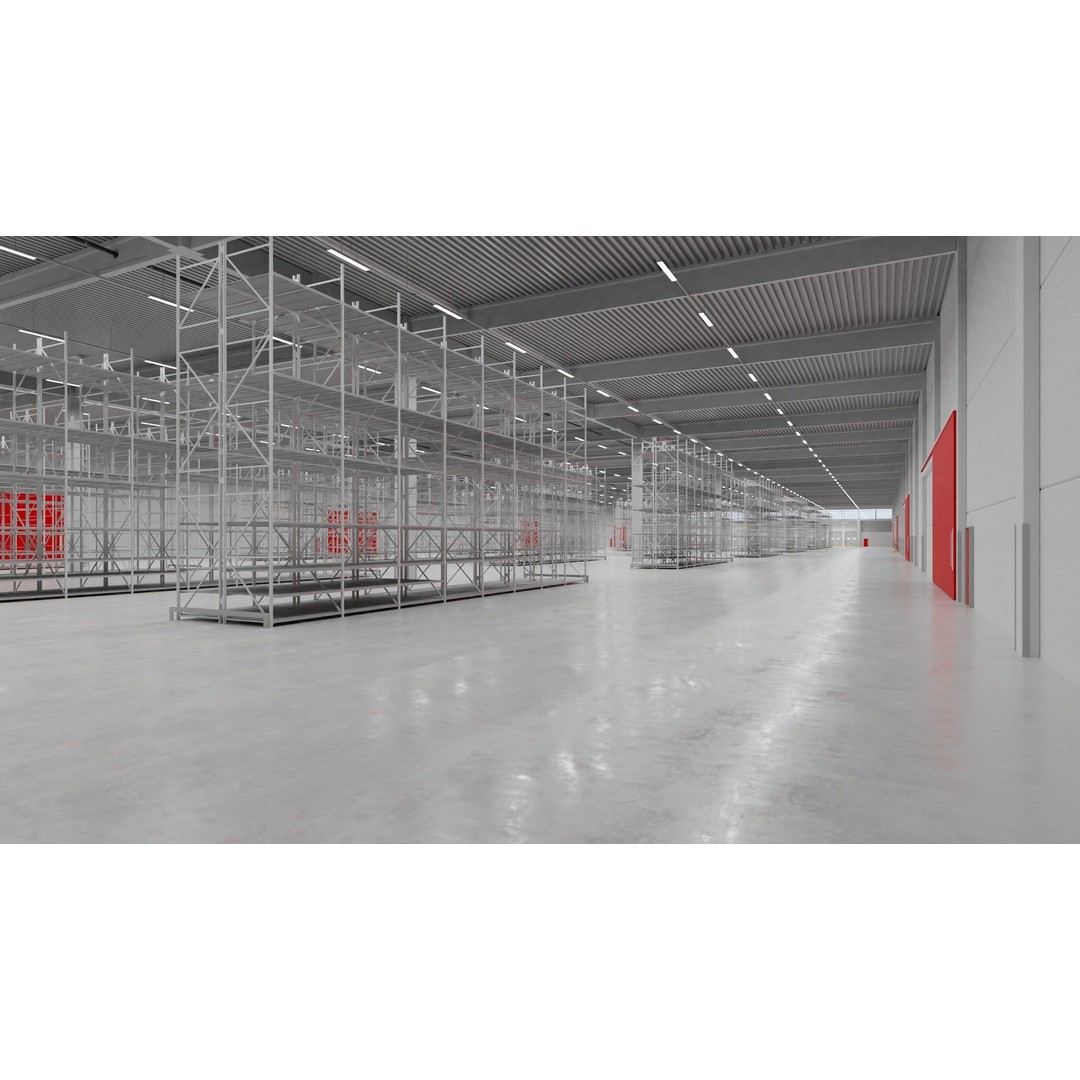 Warehouse Interior 3D Model – Low Poly Game Asset, FBX, OBJ, Blender - View 3