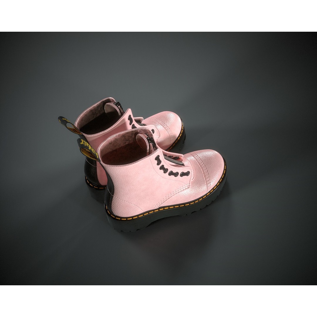 Dr. Martens Sinclair 3D Model – Low Poly Game Asset, FBX, PBR Textures - View 14