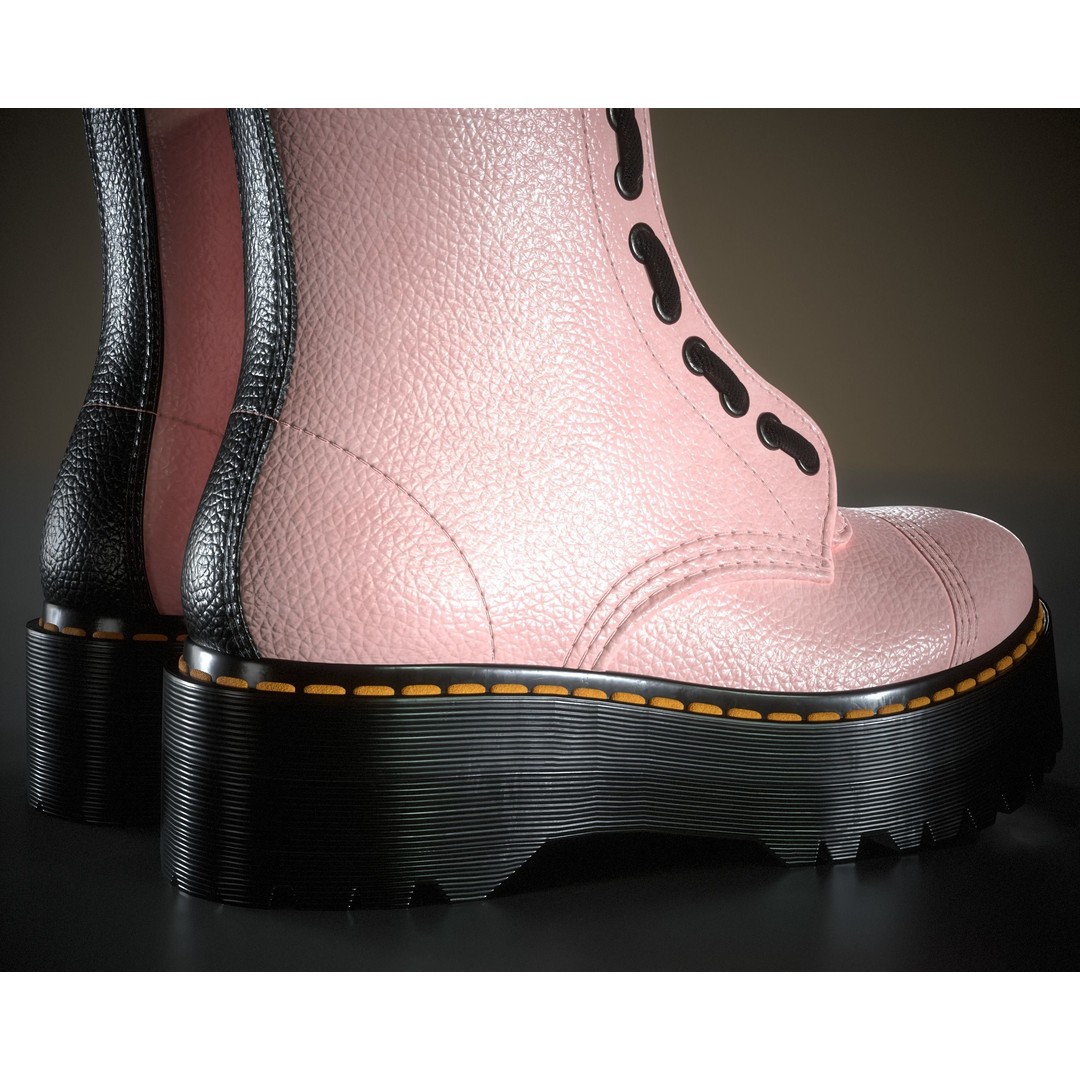 Dr. Martens Sinclair 3D Model – Low Poly Game Asset, FBX, PBR Textures - View 17