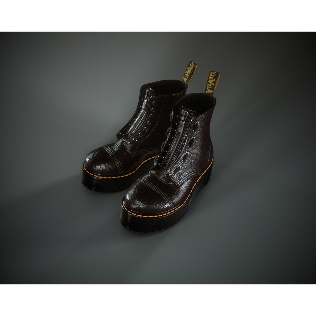 Dr. Martens Sinclair 3D Model – Low Poly Game Asset, FBX, PBR Textures - View 20