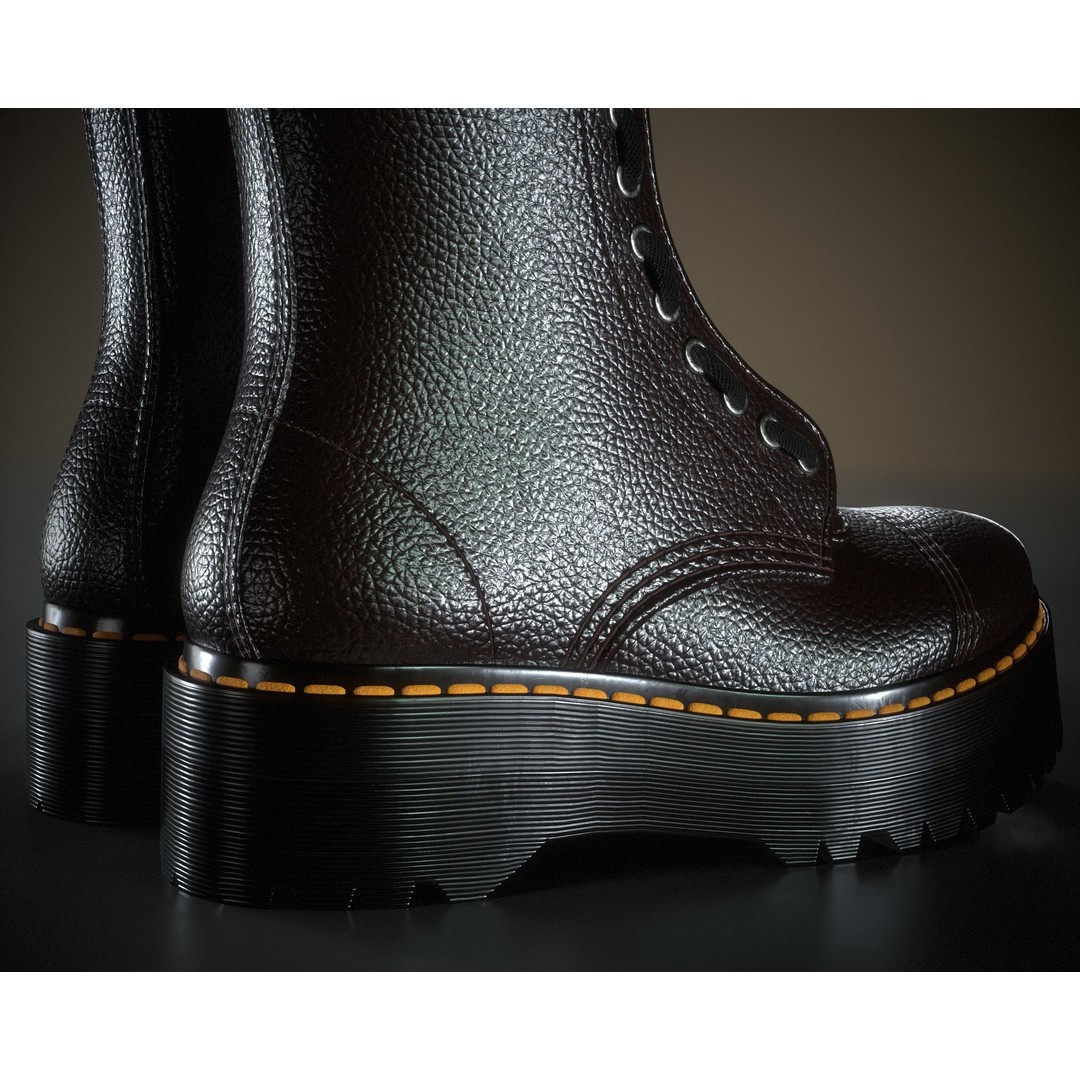 Dr. Martens Sinclair 3D Model – Low Poly Game Asset, FBX, PBR Textures - View 25