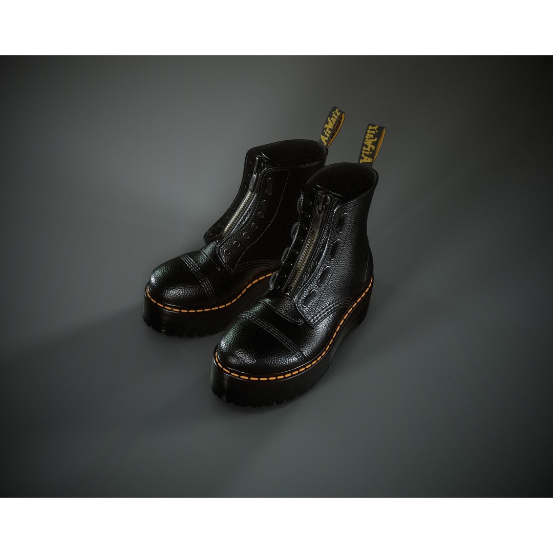Dr. Martens Sinclair 3D Model – Low Poly Game Asset, FBX, PBR Textures - View 4