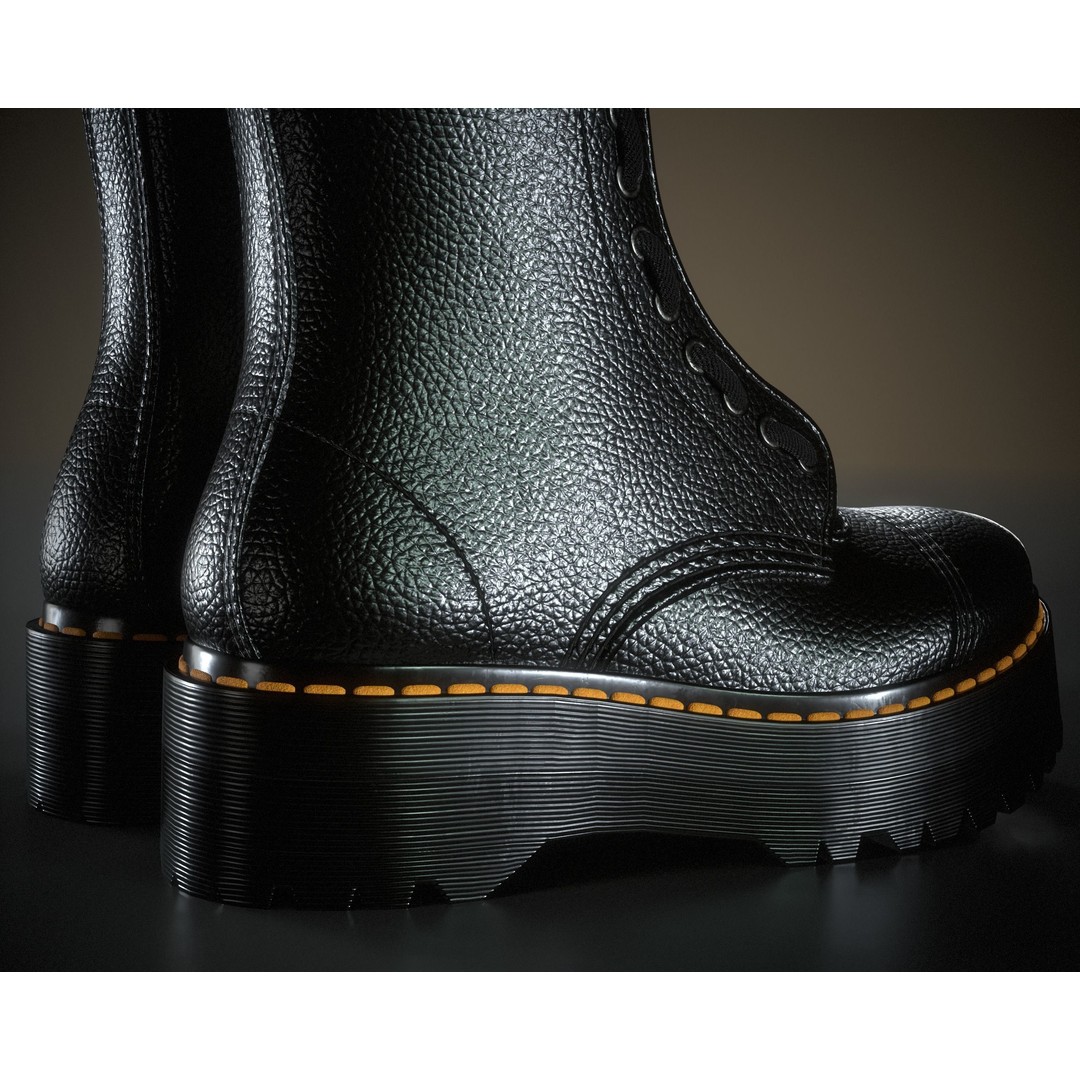 Dr. Martens Sinclair 3D Model – Low Poly Game Asset, FBX, PBR Textures - View 9