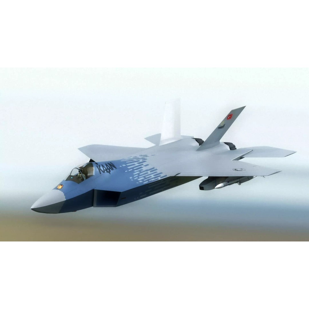 MMU Kaan P2 3D Model – Fully Rigged Low-Poly Aircraft, Blender - View 10